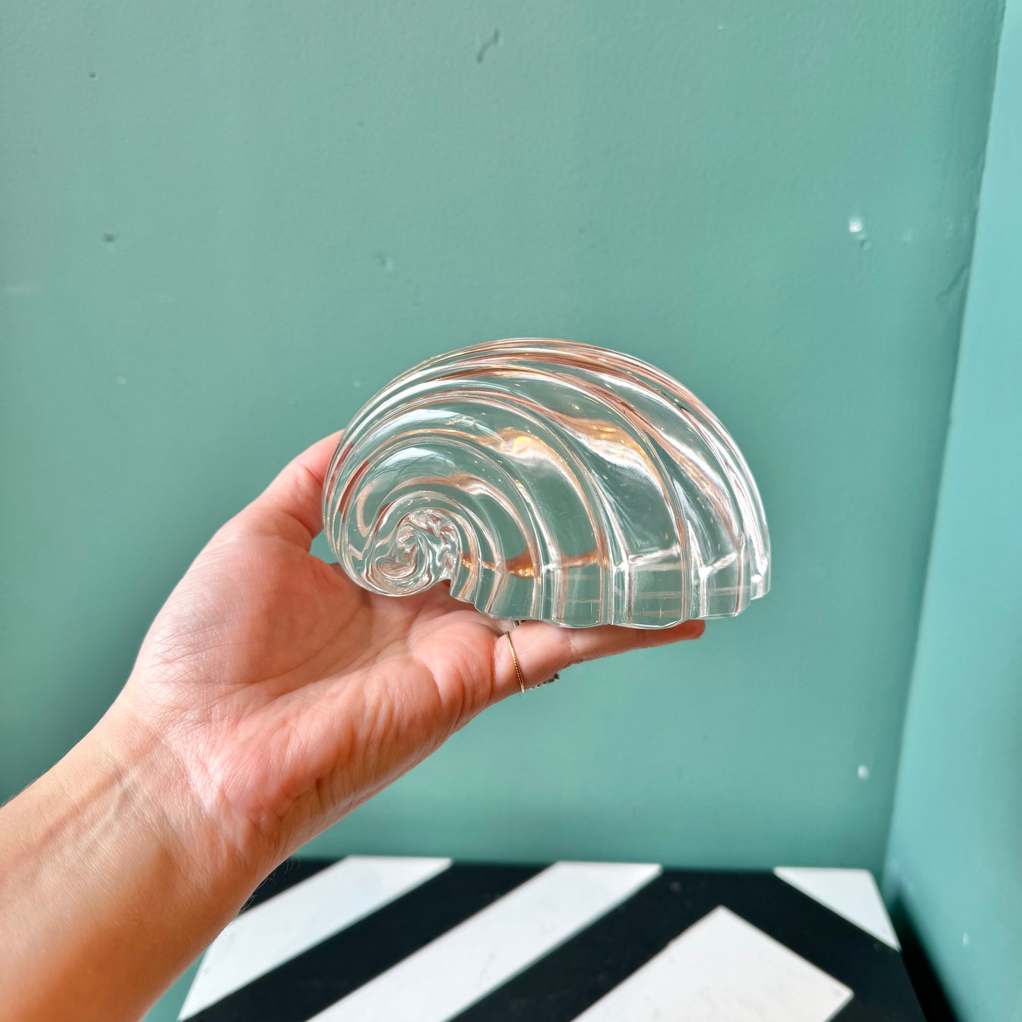 Vintage Glass Seashell Paperweight