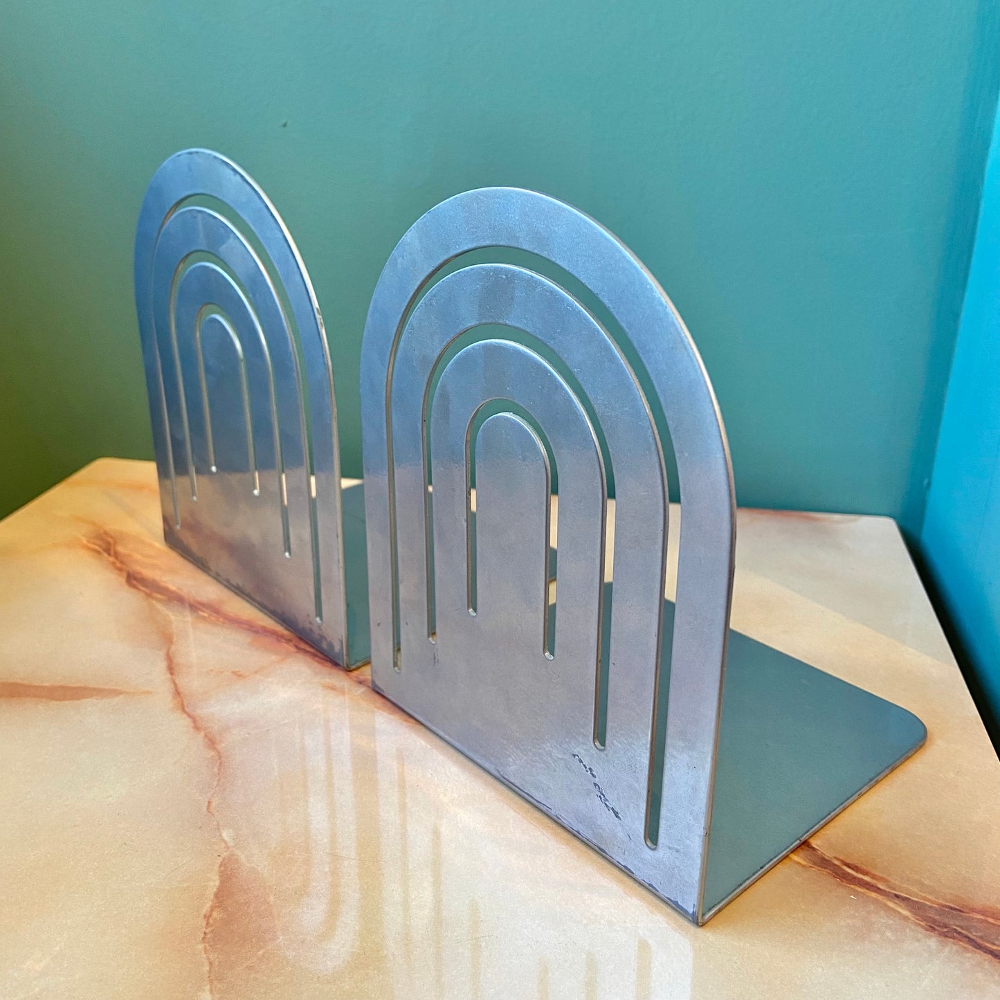 Vintage Spectrum Arch Metal Bookends
