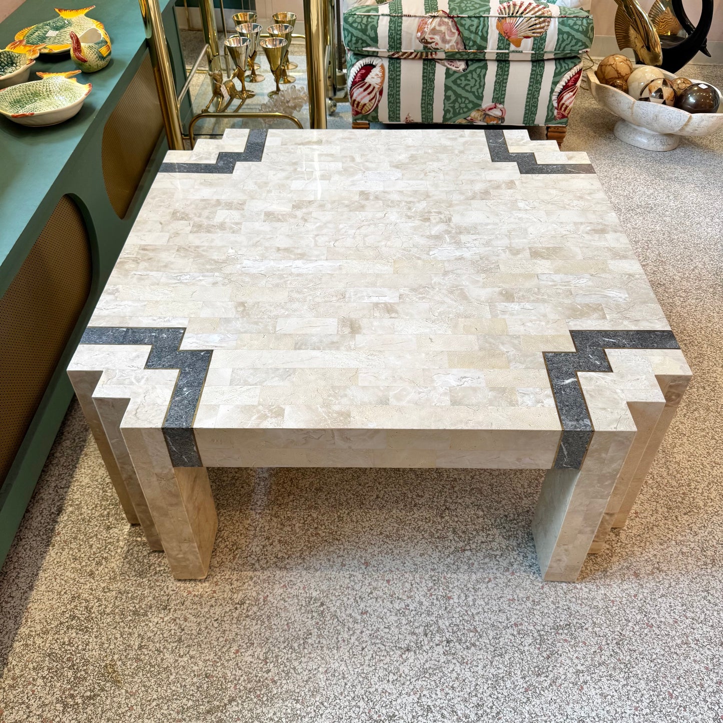 Vintage Maitland Smith Style Tessellated Coffee Table