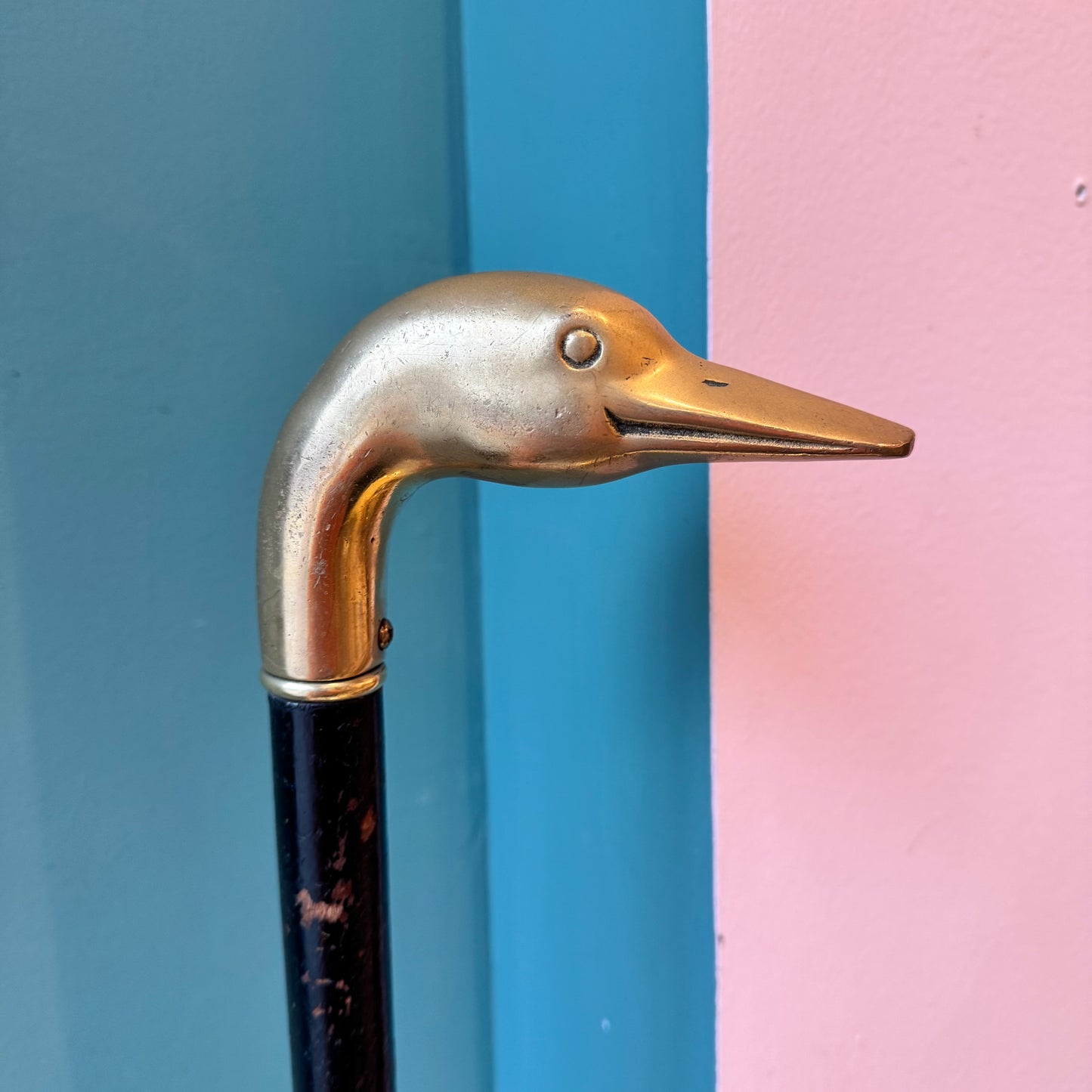 Vintage Brass Duck Walking Stick Cane