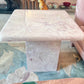 Vintage Square Pink Marble Resin Side Table