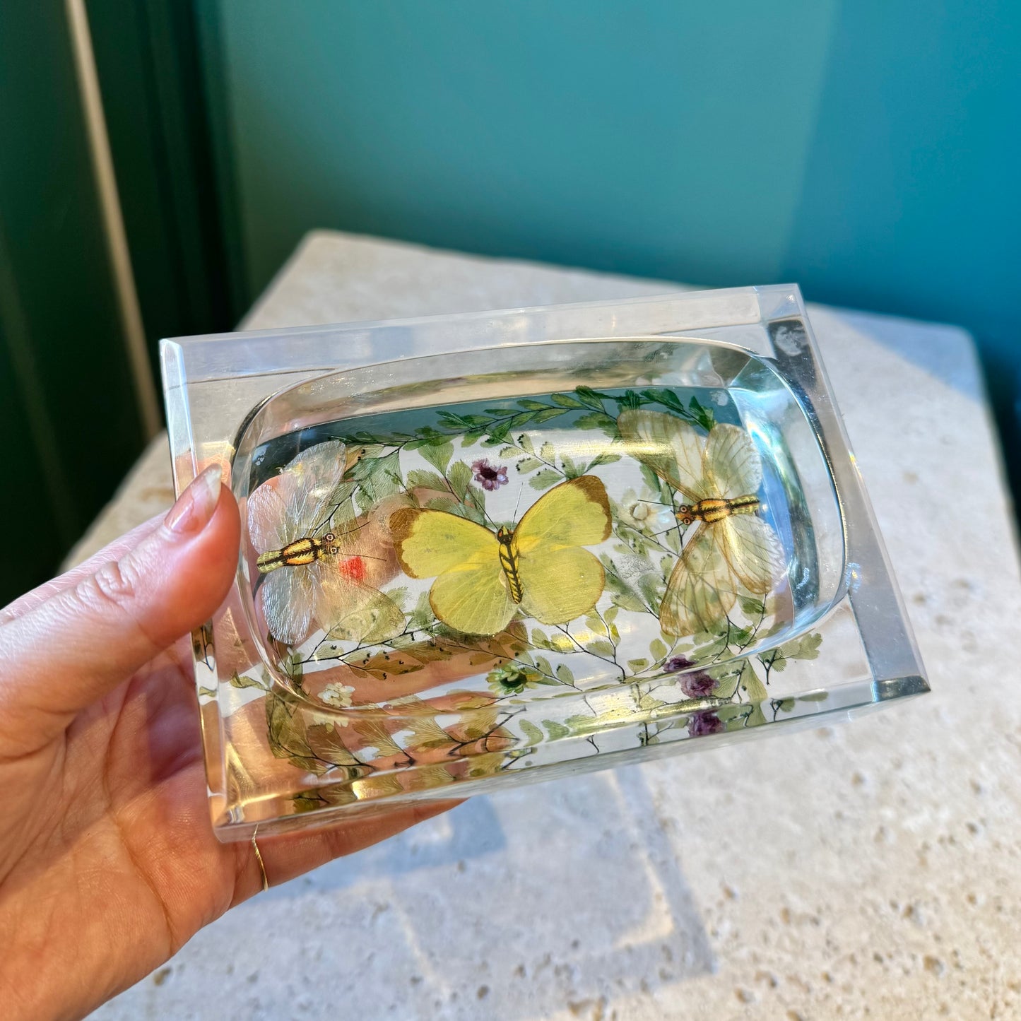 Vintage Lucite Butterfly Soap Dish