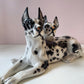 Vintage Porcelain Great Danes Resting Sculpture by Giovanni Ronzan