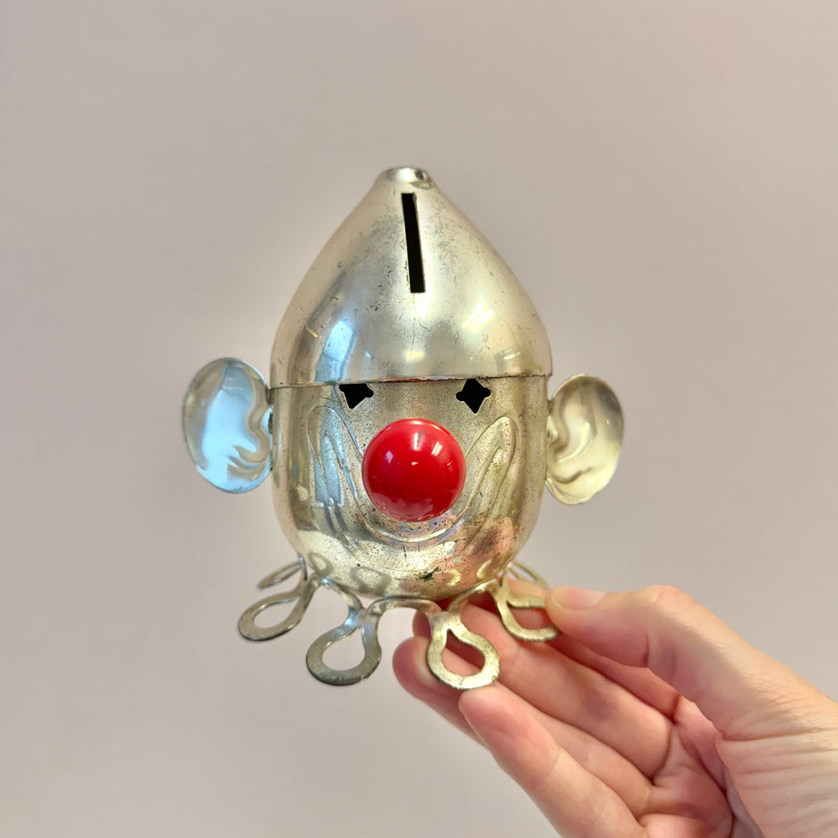 Vintage 1930's Tin Clown Coin Bank by Warren Dontigney for the Napier Co.