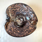 Vintage Black and Metallic Copper Murano Glass Bowl