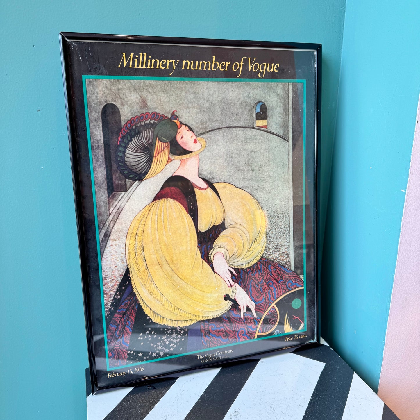 Vintage Framed Vogue Cover Poster (as is)