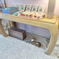 Vintage Curve Legged Pencil Reed Style Console Table