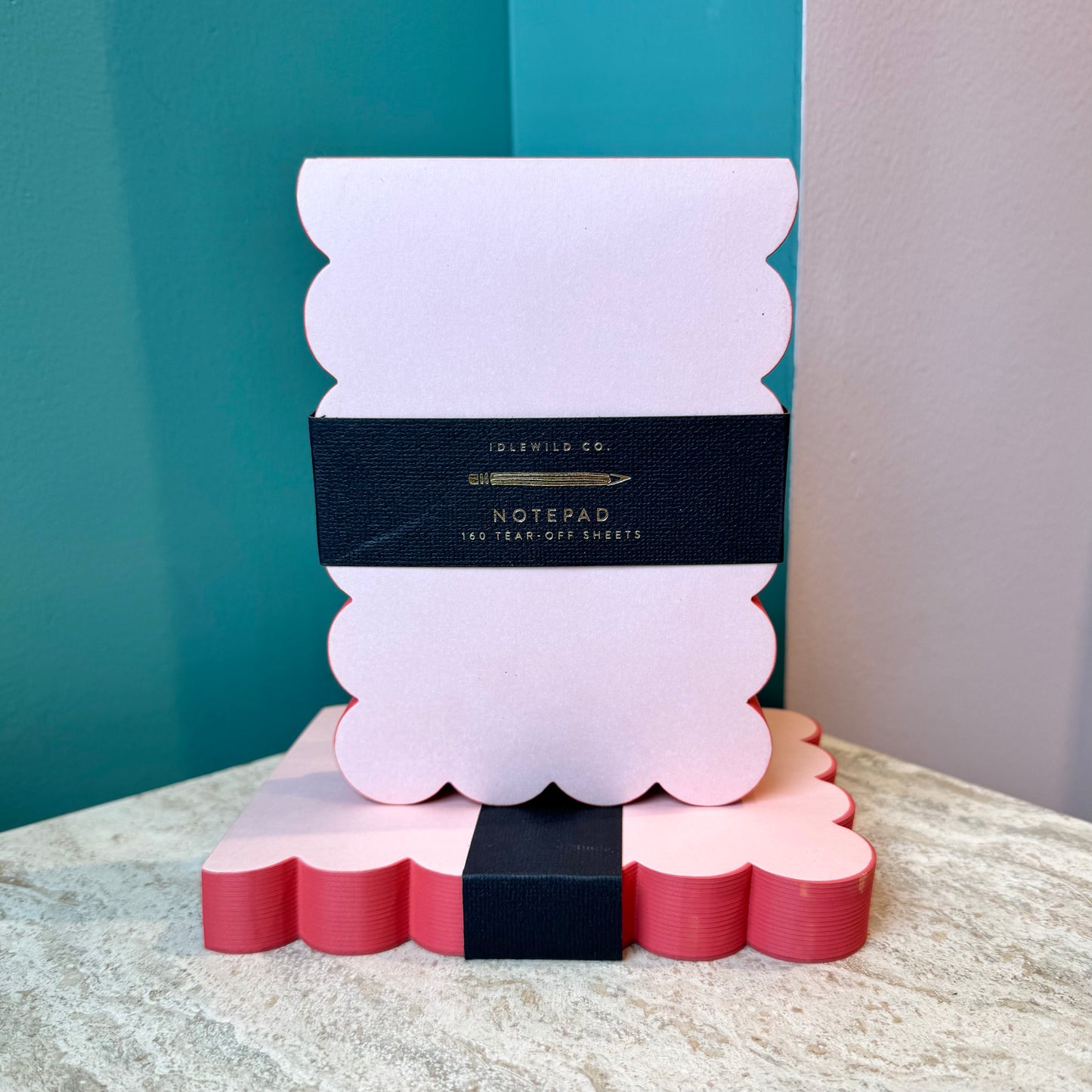 Scallop Edged Notepad | Peach + Persimmon Edge