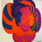 1960's "August Flower" Japanese Textile Art by Hiroshi Awatsuji