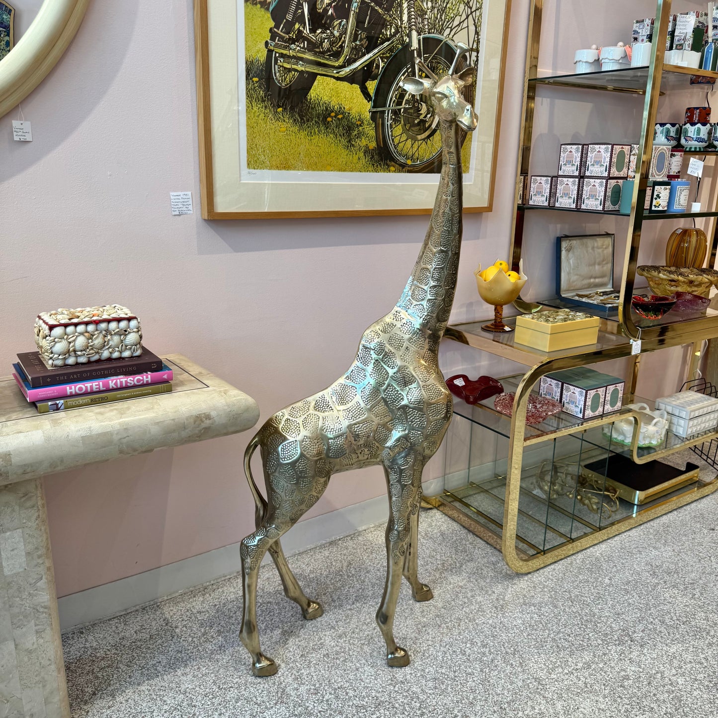 Vintage Extra Large Brass Giraffe 54.5"