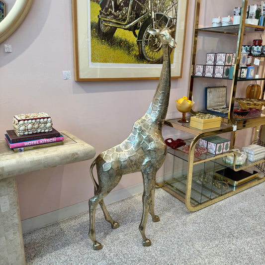 Vintage Extra Large Brass Giraffe 54.5"