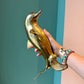Vintage Brass Dolphin Statue