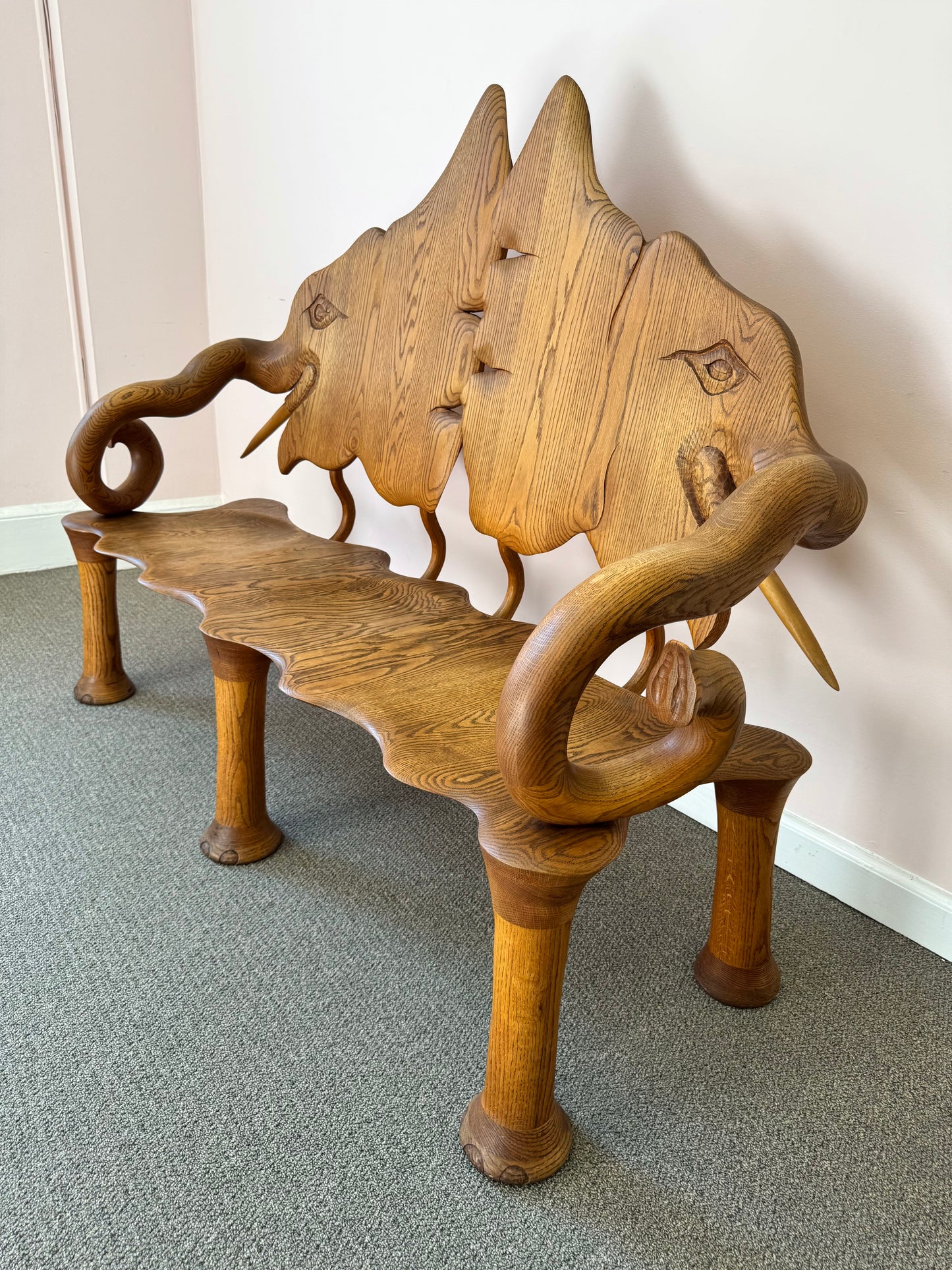 1981 Andrew Willner Elephant Bench/Signed and dated