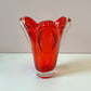 Vintage 1950’s Free Form Red Glass Vase