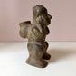 Vintage Mid-Century Aztec-Style 'Figure Carrying a Basket' Clay Pottery Planter (as is)