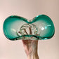 Vintage Aqua Green Chunky Murano Glass Bowl