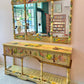 Vintage Hand Crafted Mexican Console and Mirror Set by Diseños Caaesa