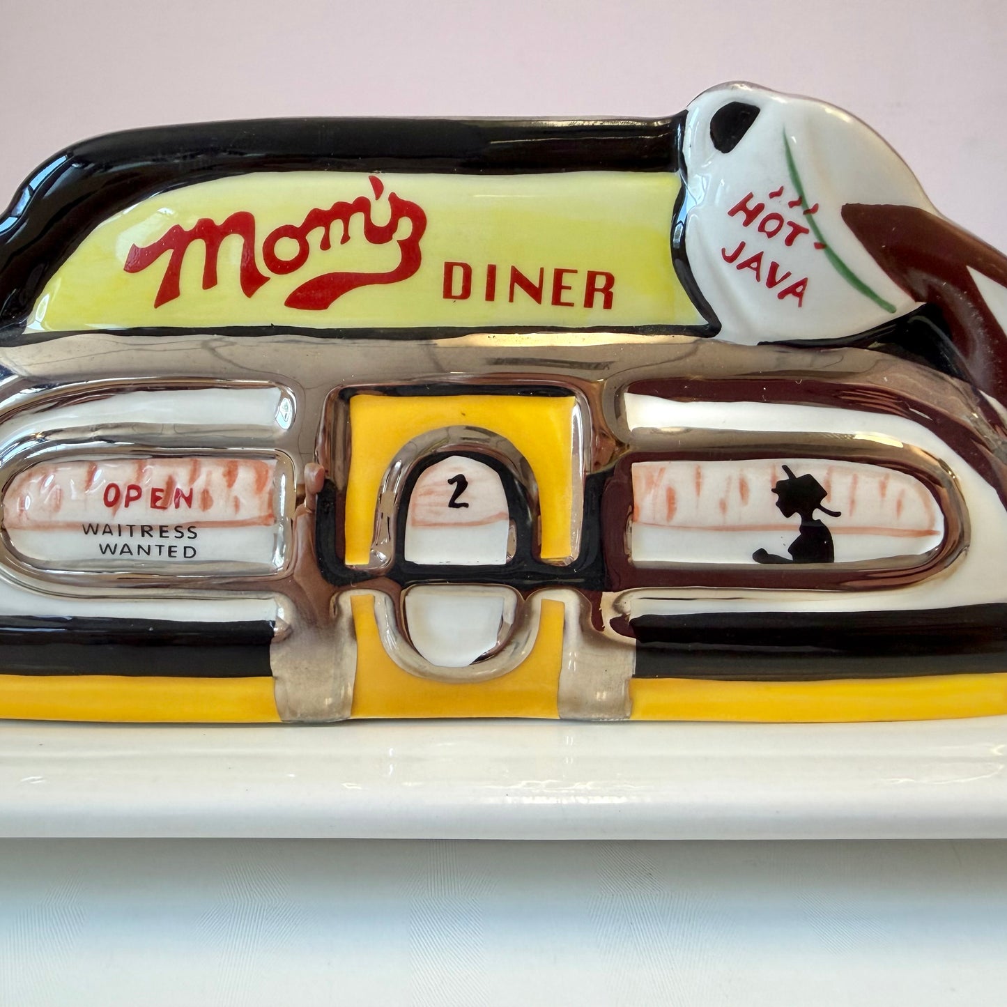Vintage "Mom's Diner" Butter Dish by Henry Cavanagh