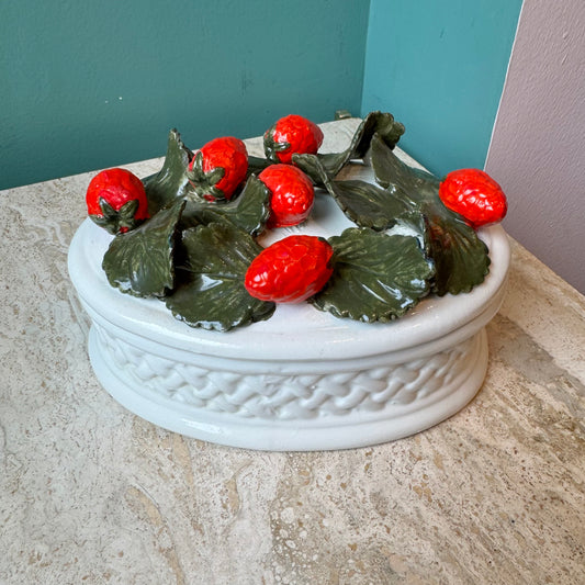 Vintage Ceramic Italian Strawberry Box