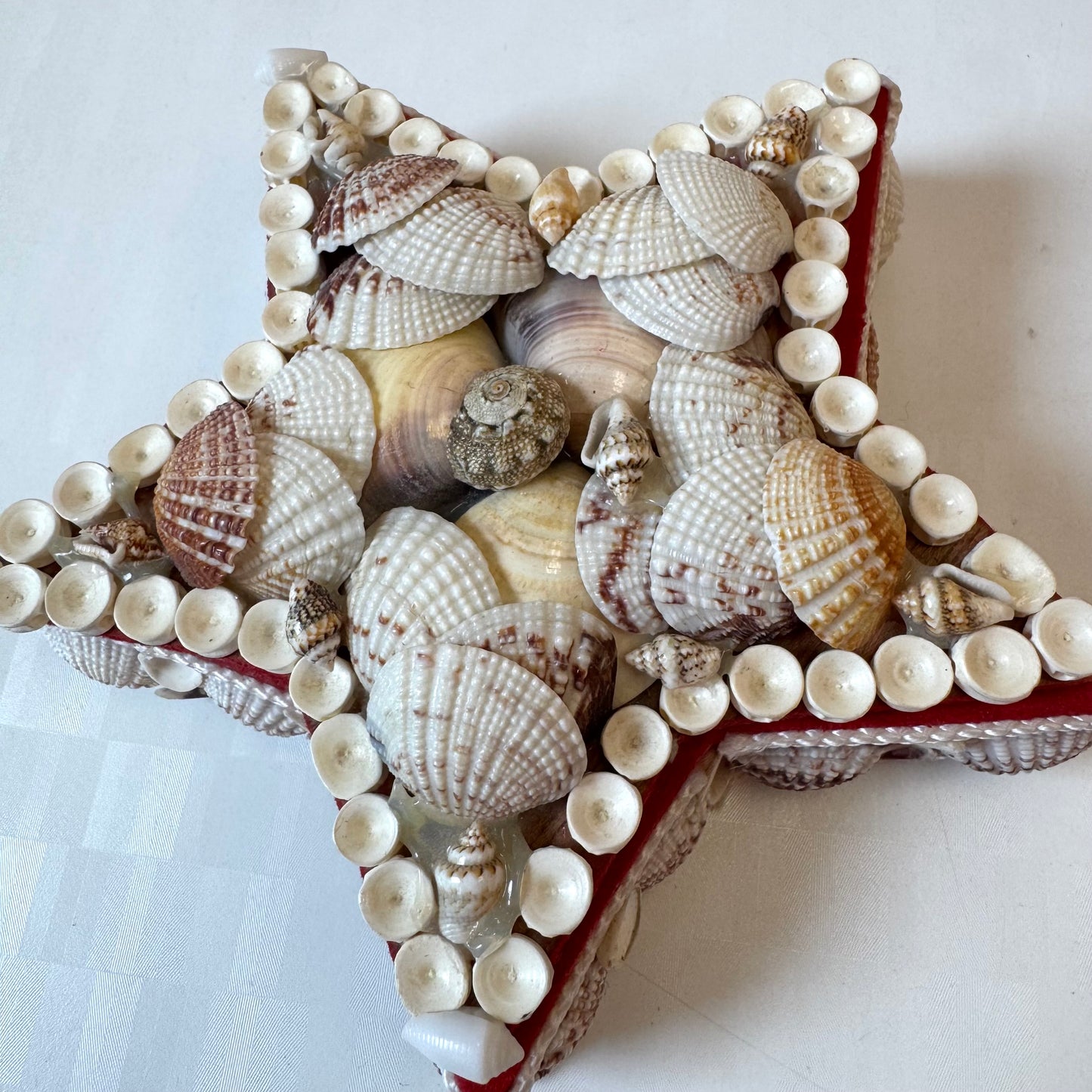 Vintage Shell Encrusted Star Shaped Box