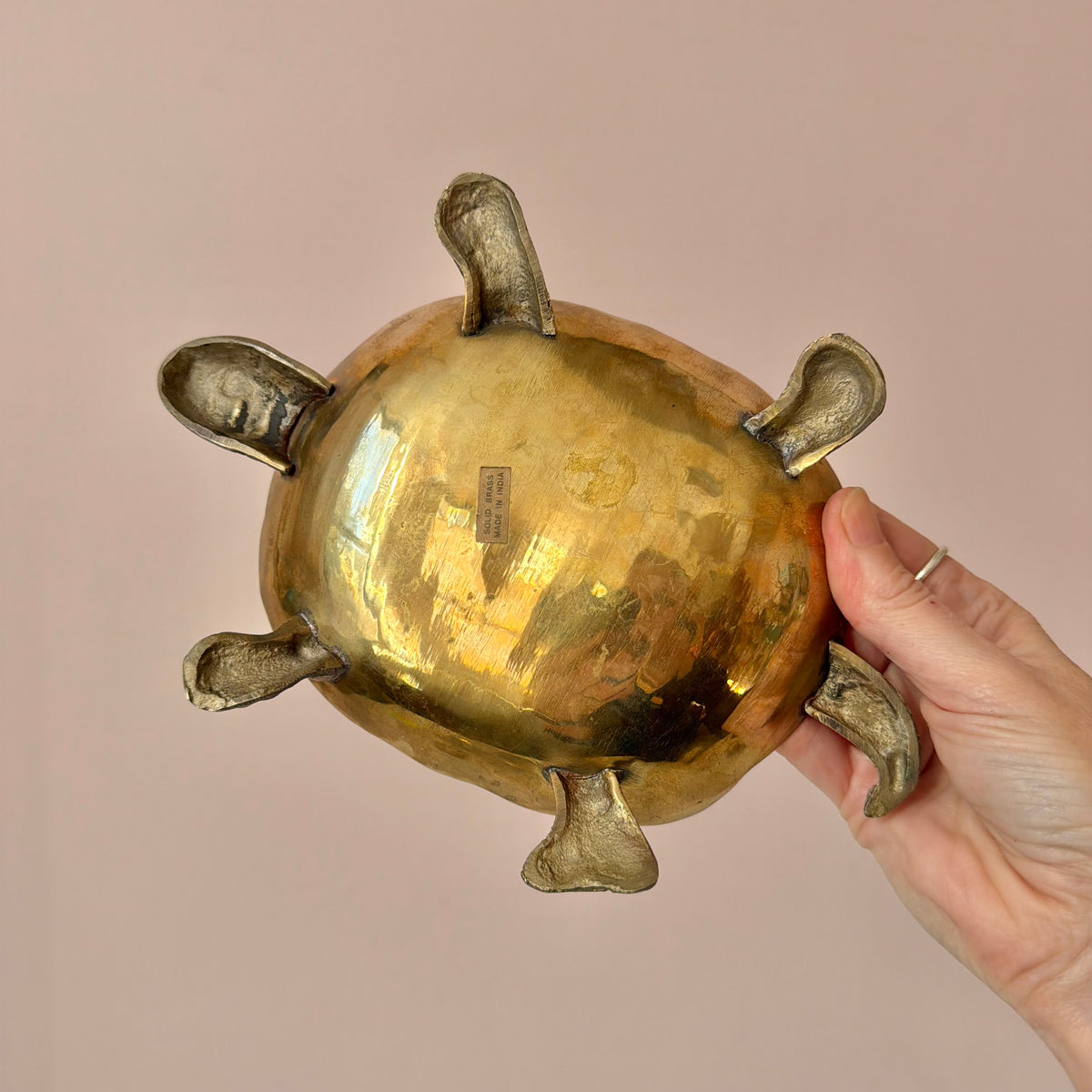 Vintage Brass Turtle Catchall Dish