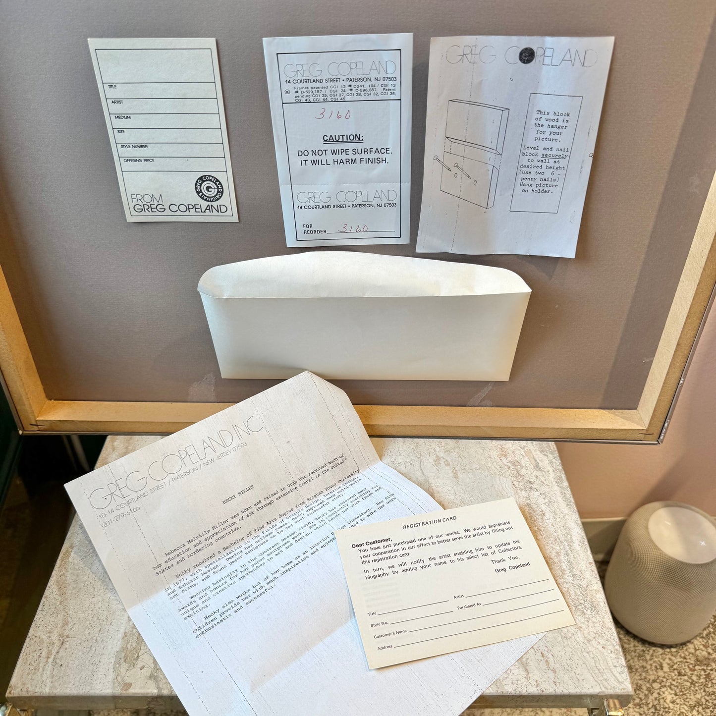 Vintage 1970's Framed 3D Paper Sculpture Shell Artwork by Rebecca Melville Miller for Greg Copeland