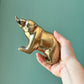Vintage Brass Bear with Fish in Mouth Figurine
