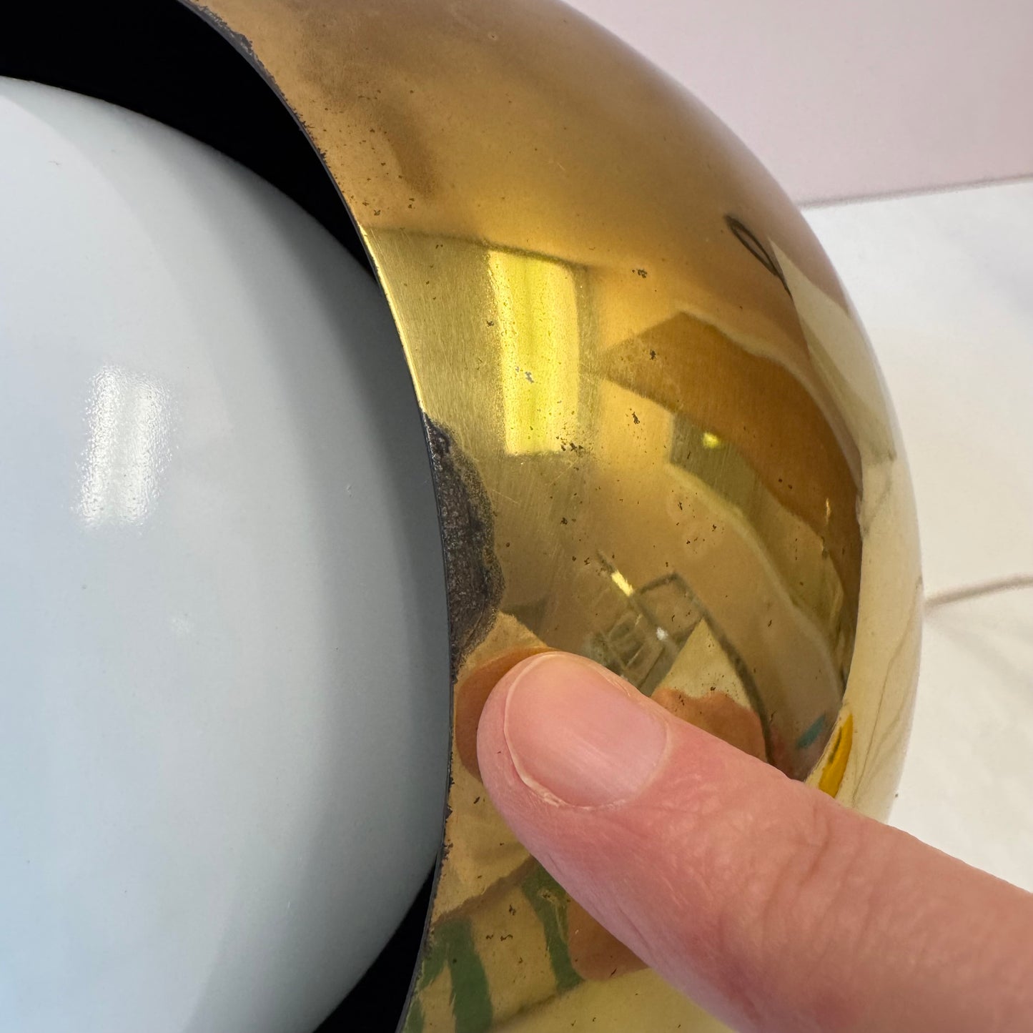 Vintage Brass Space Age Eyeball Lamp