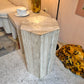 Vintage Hexagonal Travertine Pedestal