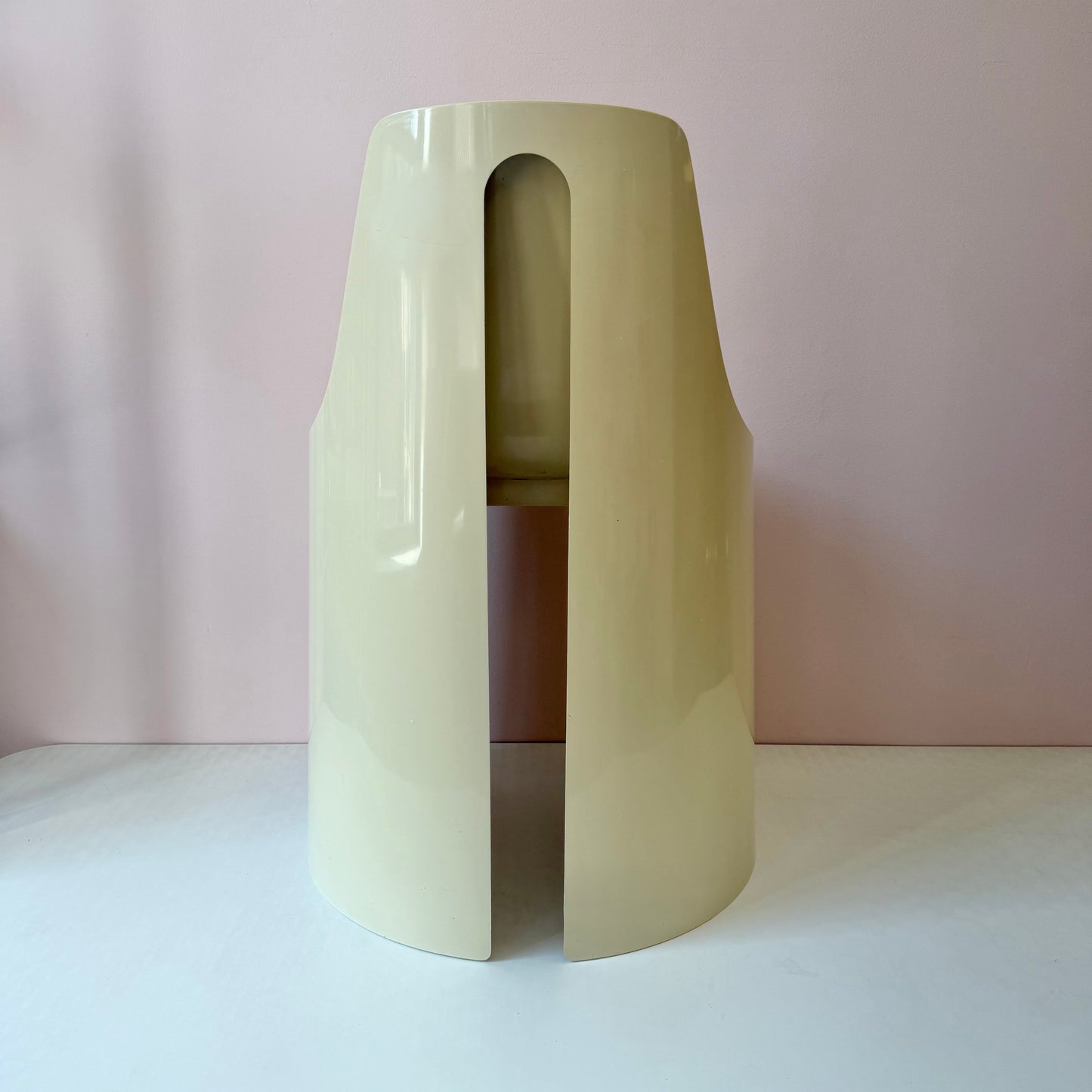 Vintage 1970's "UMBO" Cream Plastic Stacking Chair by Kay Leroy Ruggles