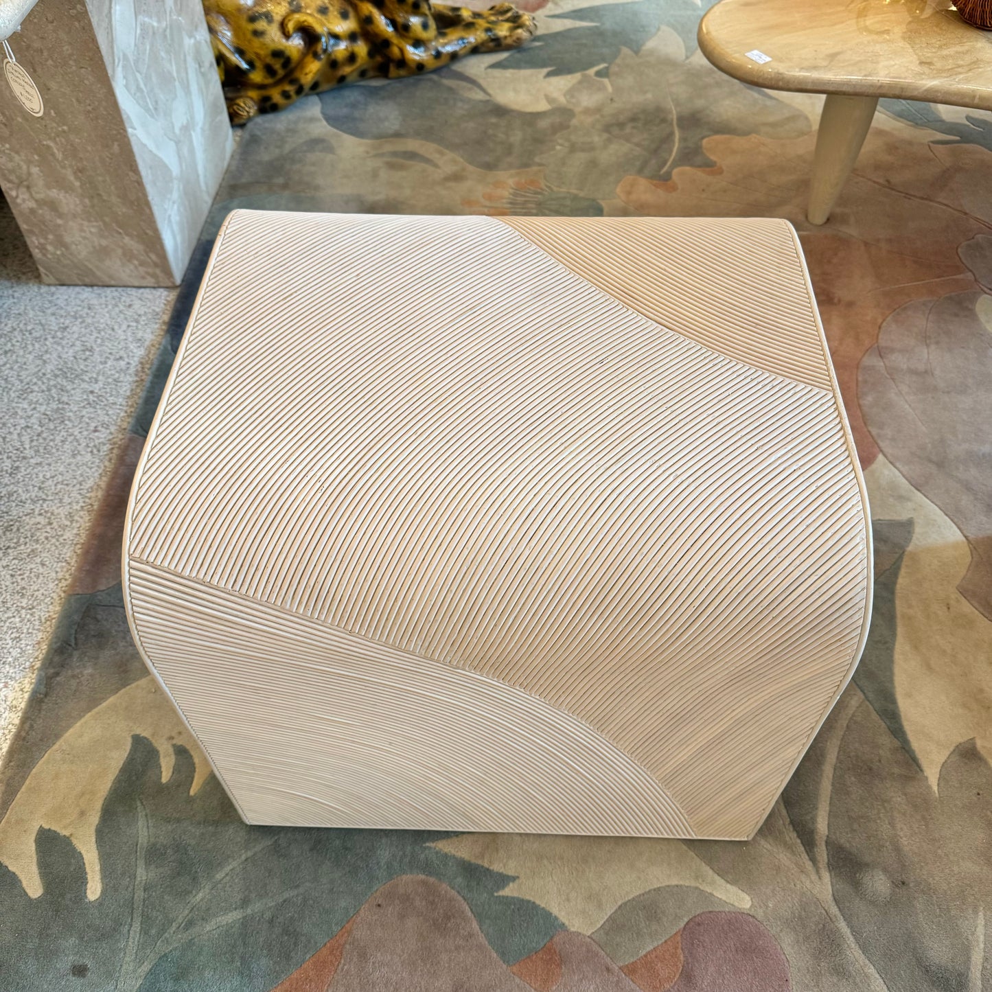 Vintage Pencil Reed Waterfall Side Table