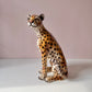 Vintage Large Italian Porcelain Cheetah Statue