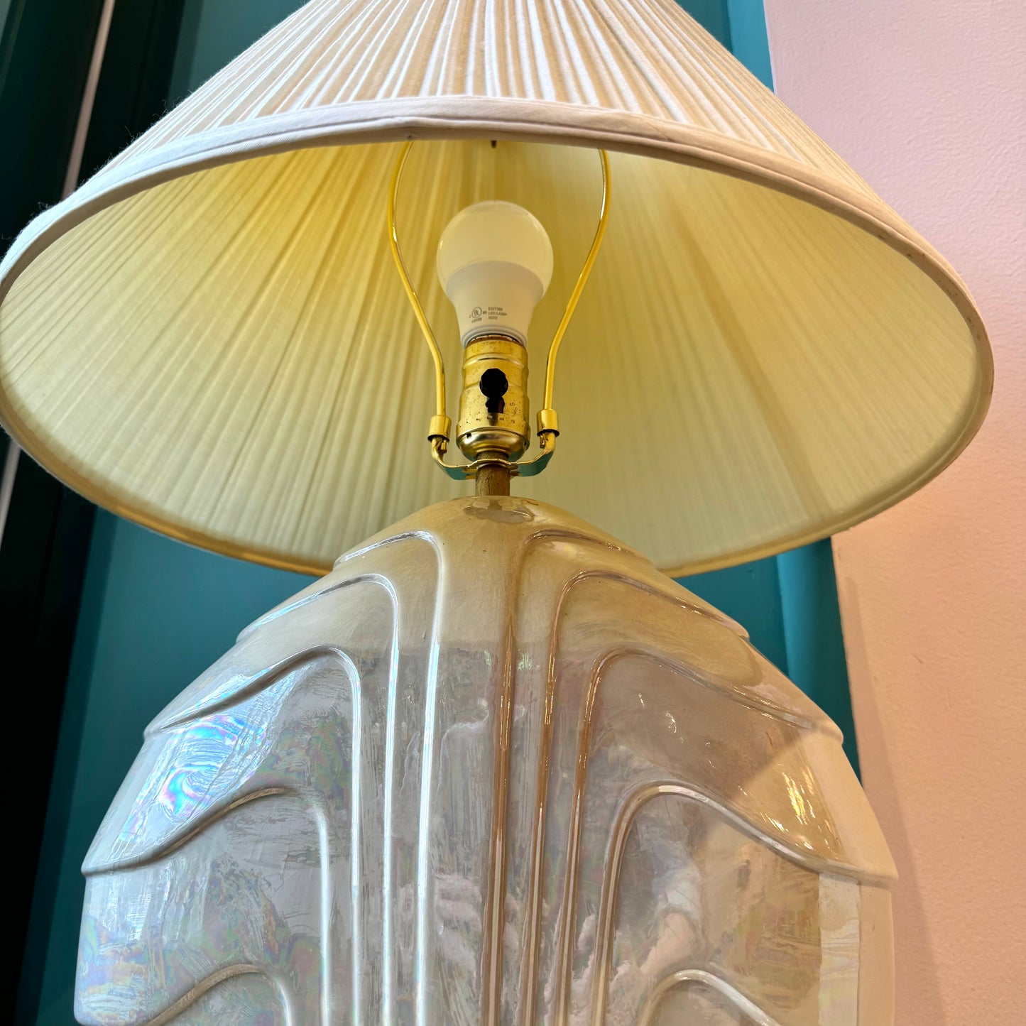 Vintage Opalescent Hollywood Regency Style Lamp