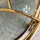 Vintage Oval Brass and Smoked Glass Rolling Bar Cart