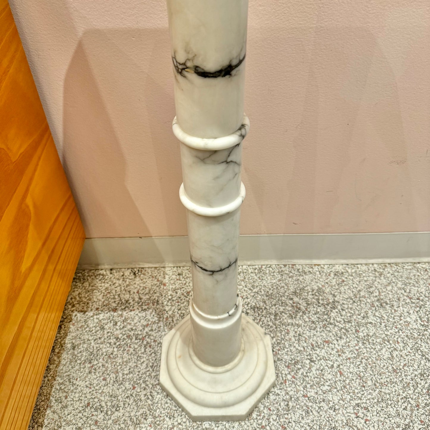 Vintage Italian White Marble Pedestal