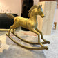 Large Vintage Brass Rocking Horse Statue