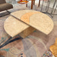Vintage Tessellated Travertine Swivel Coffee Table by Casa Bique