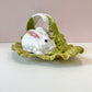 Vintage Bordallo Pinheiro Majolica Rabbit and Lettuce Leaf Covered Platter