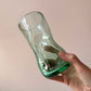 Vintage Set of 2 Hand Blown "Pinched" Glass Water Glasses