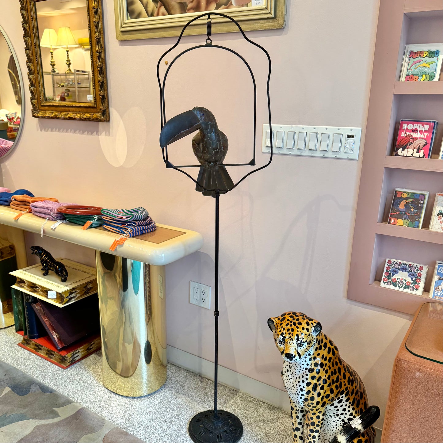 Vintage Mixed Metal Sergio Bustamante Style Toucan Standing Sculpture