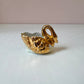 Vintage Gold Ceramic Swan Ring Holder