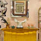 Karl Springer Style Gold Leaf Stepped Console Table