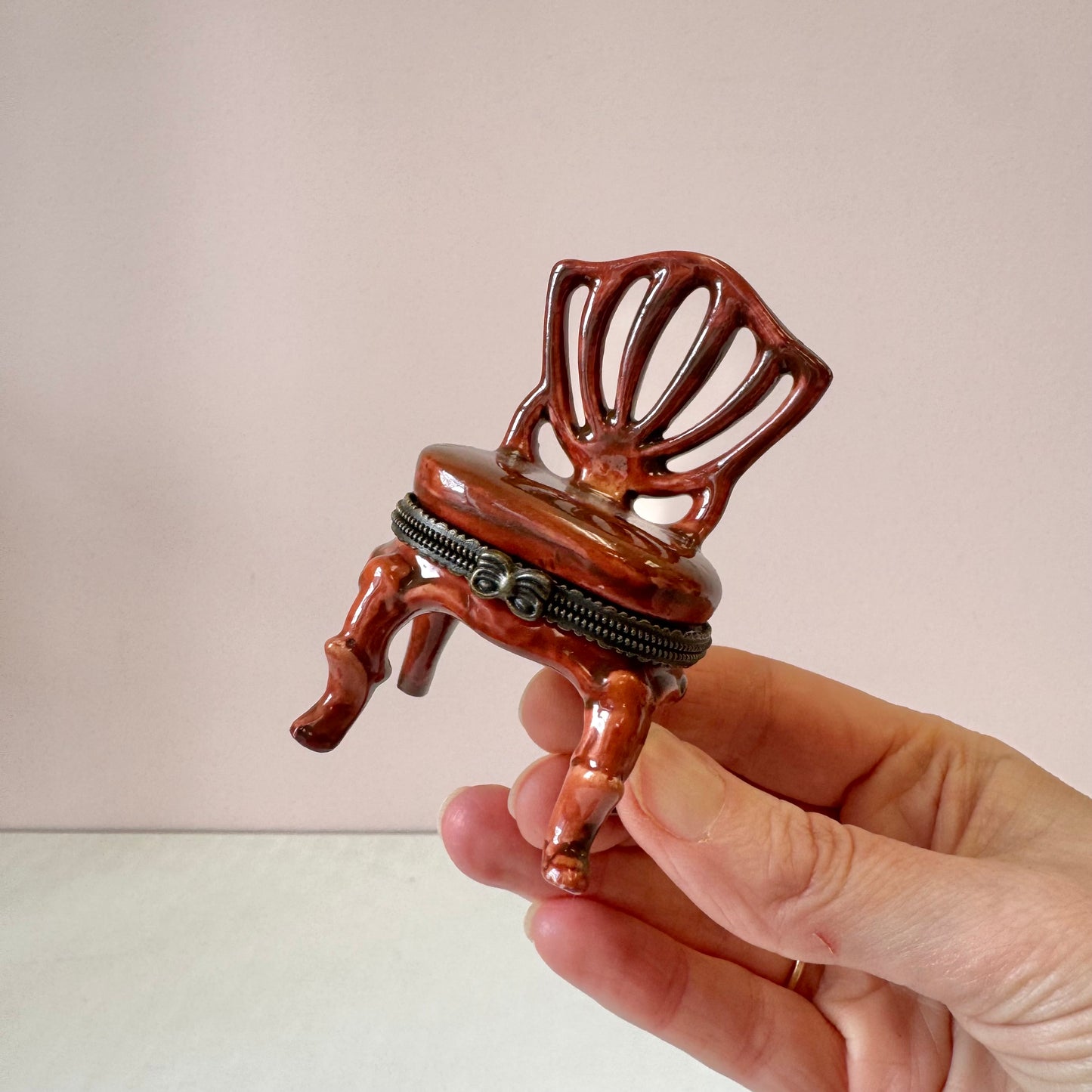 Vintage Ceramic Chair Trinket Box