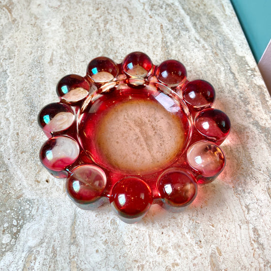 Vintage Pink Iridescent Boopie Glass Ashtray/Catchall
