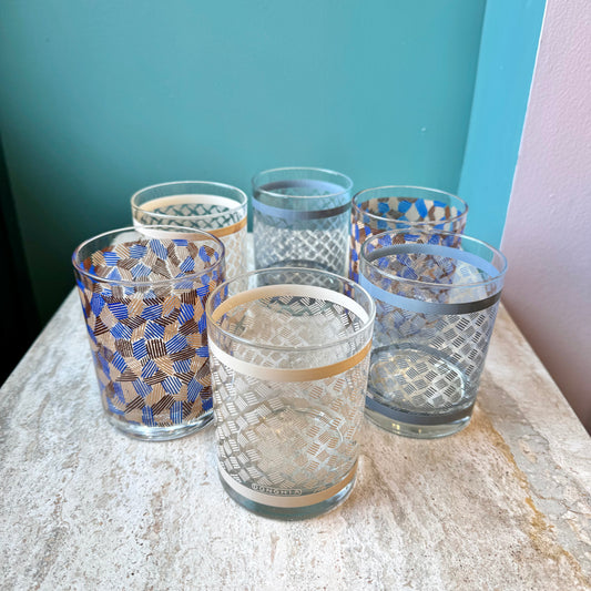 Set of 6 Mid Century Old Fashioned Cocktail Glasses by Donghia