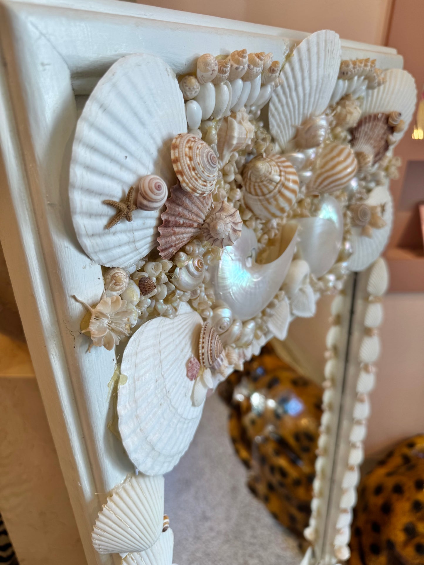 Vintage Shell Encrusted Mirror