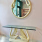 Vintage Circular Cream Swan Mirror