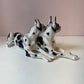 Vintage Porcelain Great Danes Resting Sculpture by Giovanni Ronzan