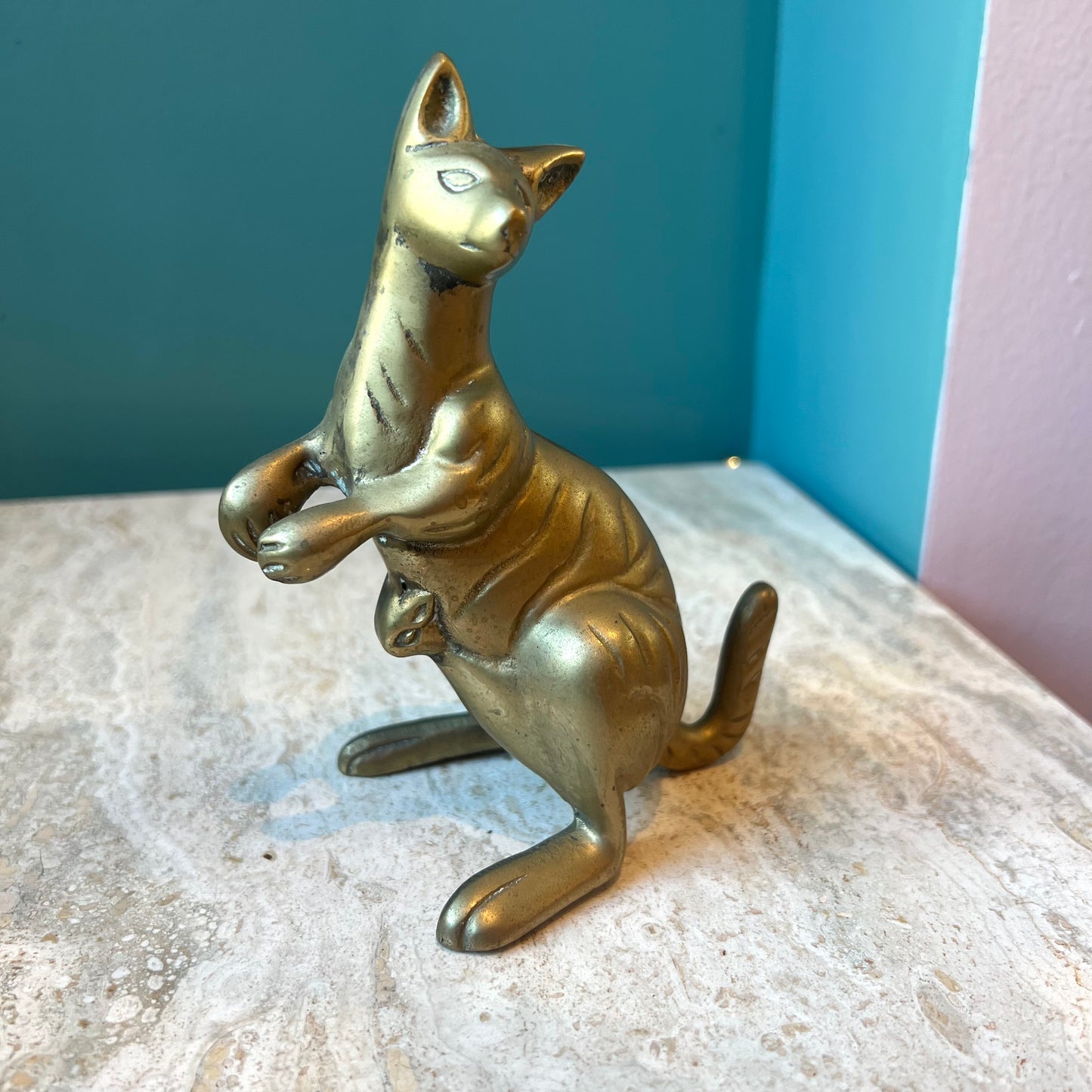 Vintage Brass Kangaroo Statue