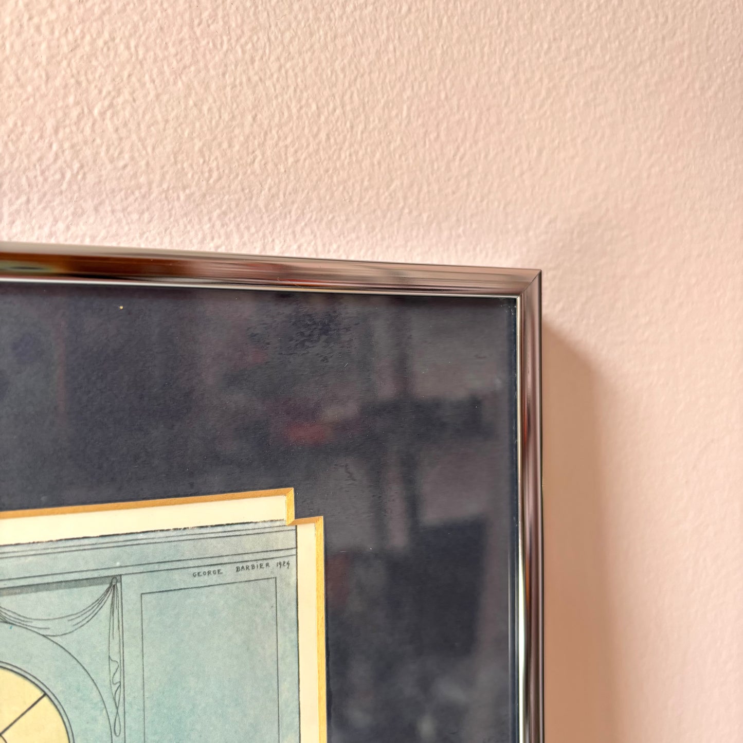 Vintage Framed "Au Revoir" Print by George Barbier